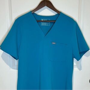 Figs Catarina Teal One Pocket Scrub Top